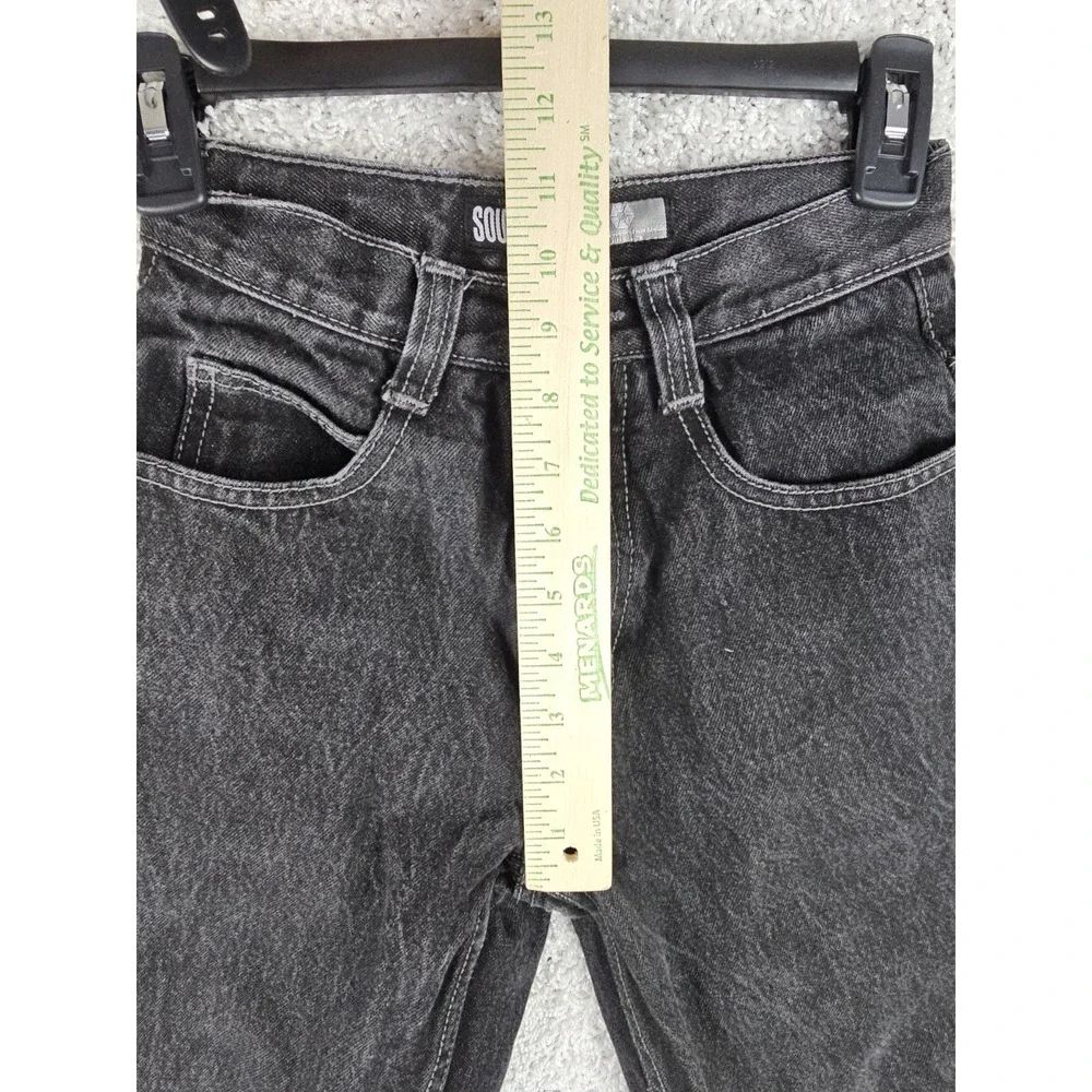 Vintage SouthPole Y2K Dark Black Denim Baggy Skate Jeans Youth Kids Size 8 24x23